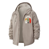 Cute Animal Group Unisex Full-Zip Printed Waterproof Hooded Windbreaker