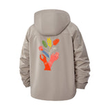Botanical Hands Unisex Full-Zip Printed Waterproof Hooded Windbreaker