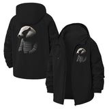 Striped Badger Art Unisex Full-Zip Printed Waterproof Hooded Windbreaker