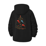 Geometric Birds Unisex Full-Zip Printed Waterproof Hooded Windbreaker