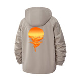 Melting Sunset Unisex Full-Zip Printed Waterproof Hooded Windbreaker