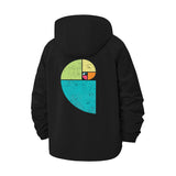 Fibonacci Spiral Unisex Full-Zip Printed Waterproof Hooded Windbreaker