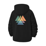 Geometric Pyramid Unisex Full-Zip Printed Waterproof Hooded Windbreaker