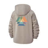 Geometric Pyramid Unisex Full-Zip Printed Waterproof Hooded Windbreaker