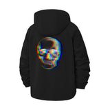 Glitch Skull Unisex Full-Zip Printed Waterproof Hooded Windbreaker