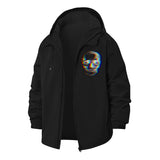 Glitch Skull Unisex Full-Zip Printed Waterproof Hooded Windbreaker