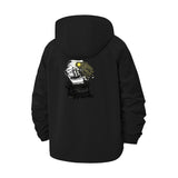 Skull and Mechanical Gear Unisex Full-Zip Printed Waterproof Hooded Windbreaker