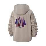 Geometric Forest Animal Unisex Full-Zip Printed Waterproof Hooded Windbreaker