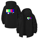 TV Test Pattern Unisex Full-Zip Printed Waterproof Hooded Windbreaker