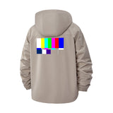 TV Test Pattern Unisex Full-Zip Printed Waterproof Hooded Windbreaker