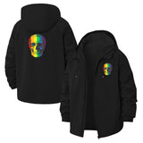 Rainbow Skull Unisex Full-Zip Printed Waterproof Hooded Windbreaker