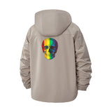 Rainbow Skull Unisex Full-Zip Printed Waterproof Hooded Windbreaker