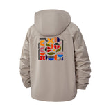 Abstract Geometric Shapes Unisex Full-Zip Printed Waterproof Hooded Windbreaker