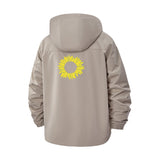 Sunflower Graphic Unisex Full-Zip Printed Waterproof Hooded Windbreaker