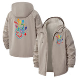 Botanical Heart Unisex Full-Zip Printed Waterproof Hooded Windbreaker