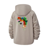 Abstract Paint Splash Unisex Full-Zip Printed Waterproof Hooded Windbreaker