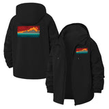 Sunset Mountain Waves Unisex Full-Zip Printed Waterproof Hooded Windbreaker