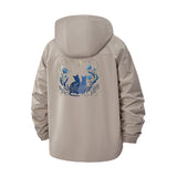 Mystical Cat and Moon Unisex Full-Zip Printed Waterproof Hooded Windbreaker