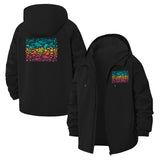Psychedelic Abstract Waves Unisex Full-Zip Printed Waterproof Hooded Windbreaker