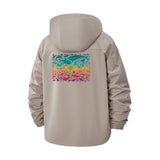 Psychedelic Abstract Waves Unisex Full-Zip Printed Waterproof Hooded Windbreaker