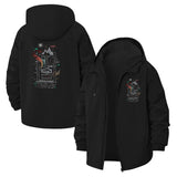 Mountain Circuit Board Unisex Full-Zip Printed Waterproof Hooded Windbreaker