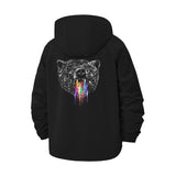 Rainbow Drip Bear Unisex Full-Zip Printed Waterproof Hooded Windbreaker