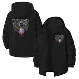 Rainbow Drip Bear Unisex Full-Zip Printed Waterproof Hooded Windbreaker