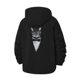 Cat in Tuxedo Unisex Full-Zip Printed Waterproof Hooded Windbreaker