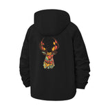 Geometric Stag Unisex Full-Zip Printed Waterproof Hooded Windbreaker