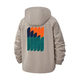Abstract Geometric Unisex Full-Zip Printed Waterproof Hooded Windbreaker