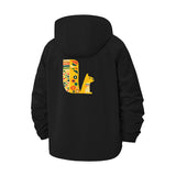 Abstract Geometric Cat Unisex Full-Zip Printed Waterproof Hooded Windbreaker