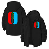 Glitch Matrix Code Unisex Full-Zip Printed Waterproof Hooded Windbreaker