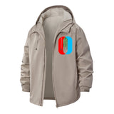 Glitch Matrix Code Unisex Full-Zip Printed Waterproof Hooded Windbreaker