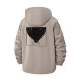 Intricate Heart Unisex Full-Zip Printed Waterproof Hooded Windbreaker