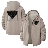 Intricate Heart Unisex Full-Zip Printed Waterproof Hooded Windbreaker