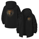 Geometric Tiger Unisex Full-Zip Printed Waterproof Hooded Windbreaker