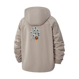 Bubble and Fire Graphic Unisex Full-Zip Printed Waterproof Hooded Windbreaker