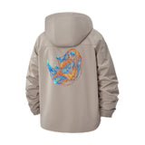 Rhino Illustration Unisex Full-Zip Printed Waterproof Hooded Windbreaker