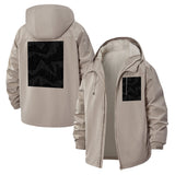 Textured Abstract Geometric Unisex Full-Zip Printed Waterproof Hooded Windbreaker