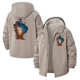 Cosmic Galaxy Unisex Full-Zip Printed Waterproof Hooded Windbreaker