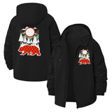 Geometric Bear and Forest Unisex Full-Zip Printed Waterproof Hooded Windbreaker