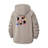 Retro Electronics Unisex Full-Zip Printed Waterproof Hooded Windbreaker