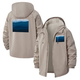 Mountain Landscape Unisex Full-Zip Printed Waterproof Hooded Windbreaker