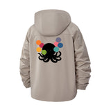 Octopus Bubbles Unisex Full-Zip Printed Waterproof Hooded Windbreaker