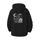 Raven and Skull Unisex Full-Zip Printed Waterproof Hooded Windbreaker