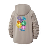 Geometric Forest Unisex Full-Zip Printed Waterproof Hooded Windbreaker