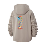 Abstract Neon Dragon Unisex Full-Zip Printed Waterproof Hooded Windbreaker