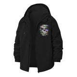 Glitch Skull Unisex Full-Zip Printed Waterproof Hooded Windbreaker