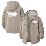 Sketch Cow Unisex Full-Zip Printed Waterproof Hooded Windbreaker