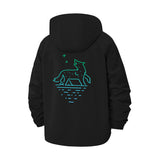 Geometric Wolf Unisex Full-Zip Printed Waterproof Hooded Windbreaker